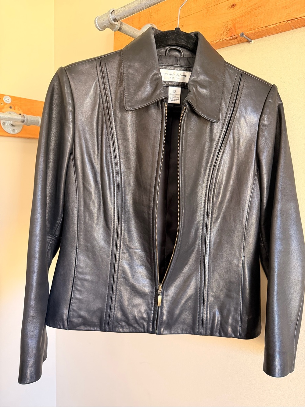 Preston & York Black Lamb Skin Zip Jacket